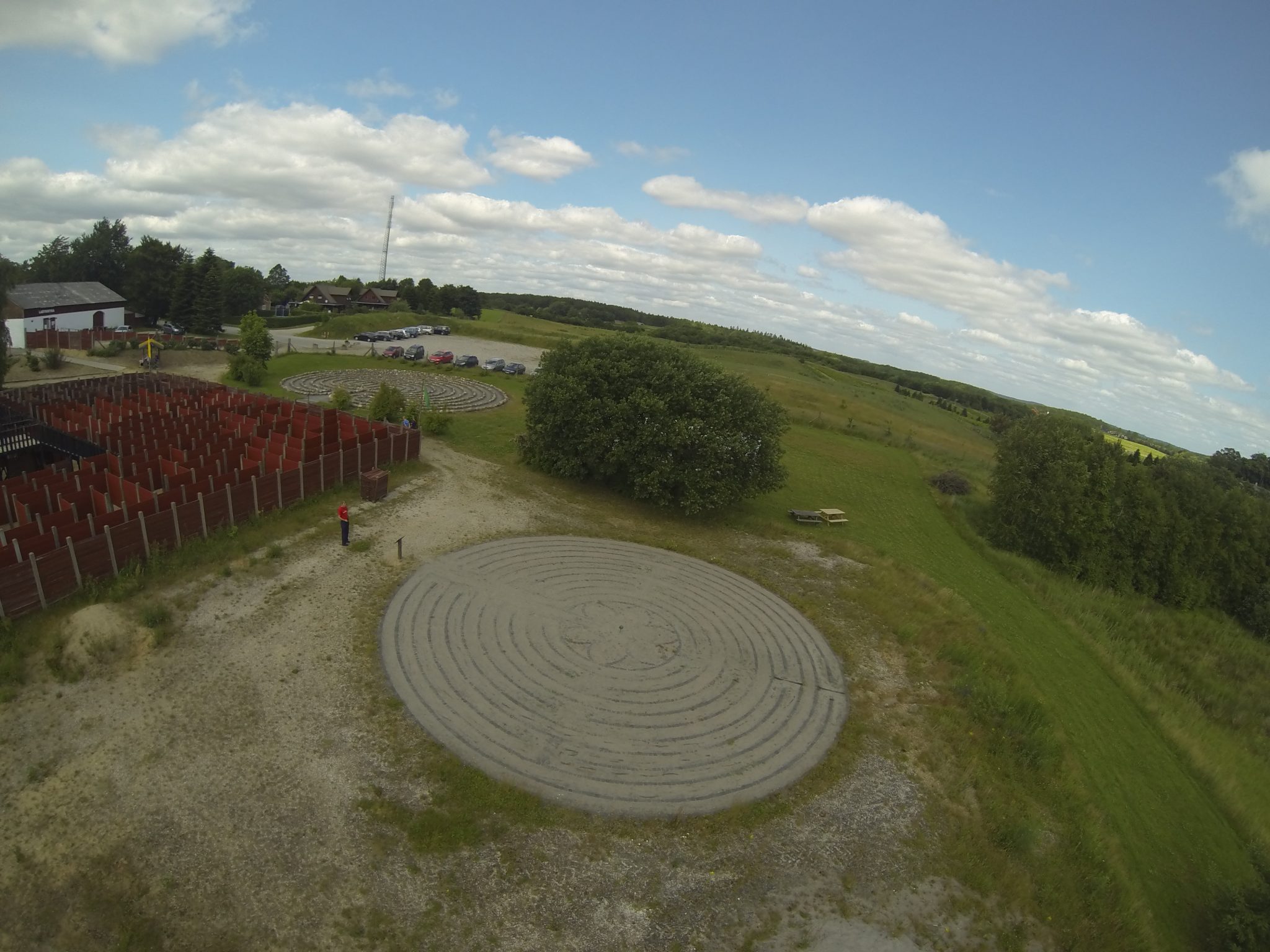 Round maze, aerial view